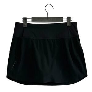 Athleta Run With It Skort Women's Sz S Black Stretch Workouts Athleisure Sporty
